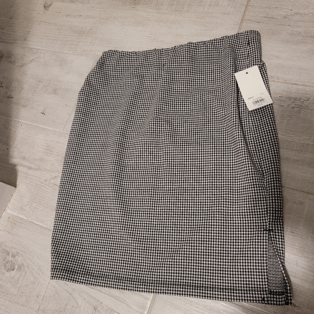 'SO' Black & White Checkered Bodycon Skirt
